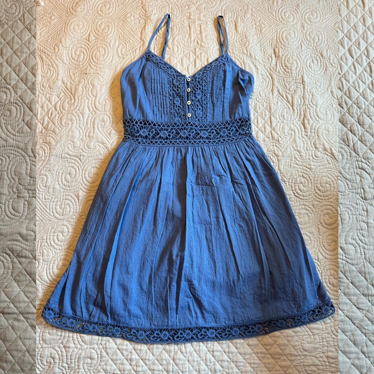 abercrombie and fitch blue sundress size: S cute... - Depop