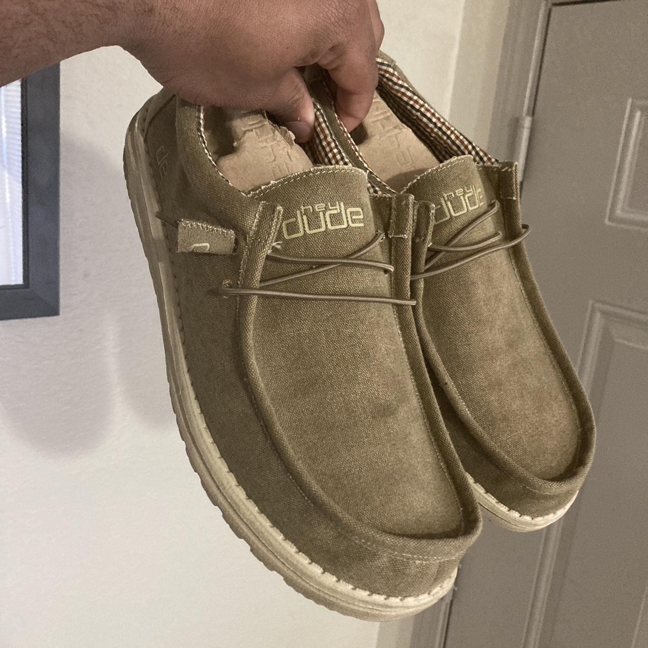 HEY DUDE SHOES SIZE 13 Tan Comes with original... Depop