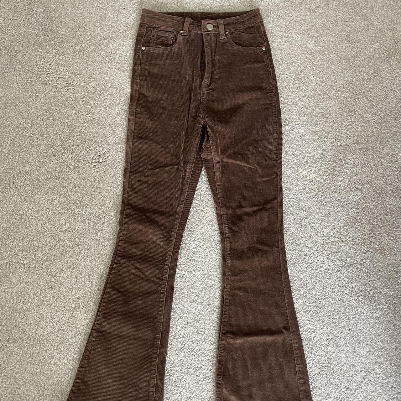 Brown corduroy flare pants. Only worn a few times,... - Depop