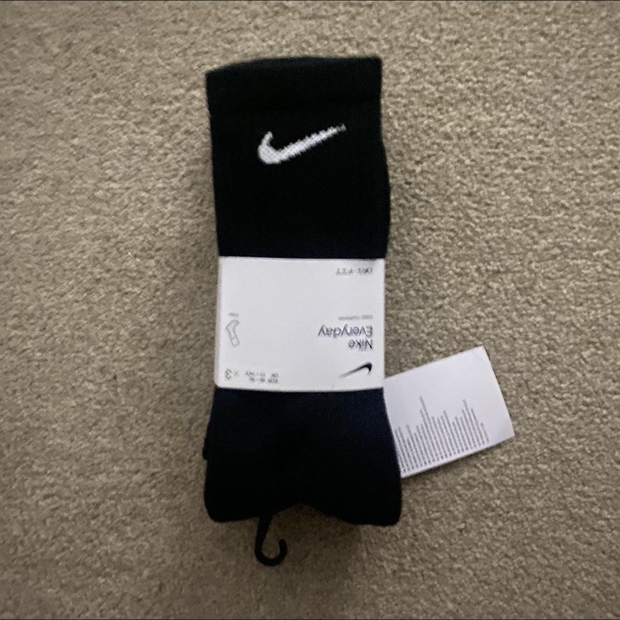 Black Nike everyday socks 3 pack size XL 11-14.... - Depop