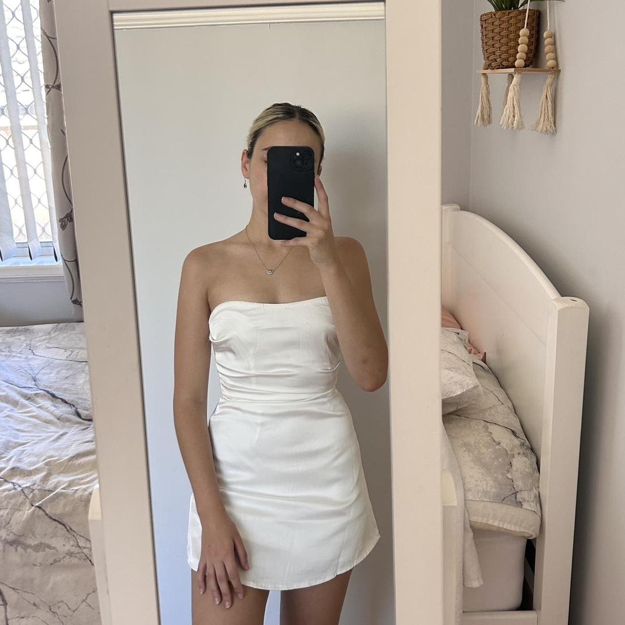 Charcoal clothing white mini dress Never worn Does... - Depop