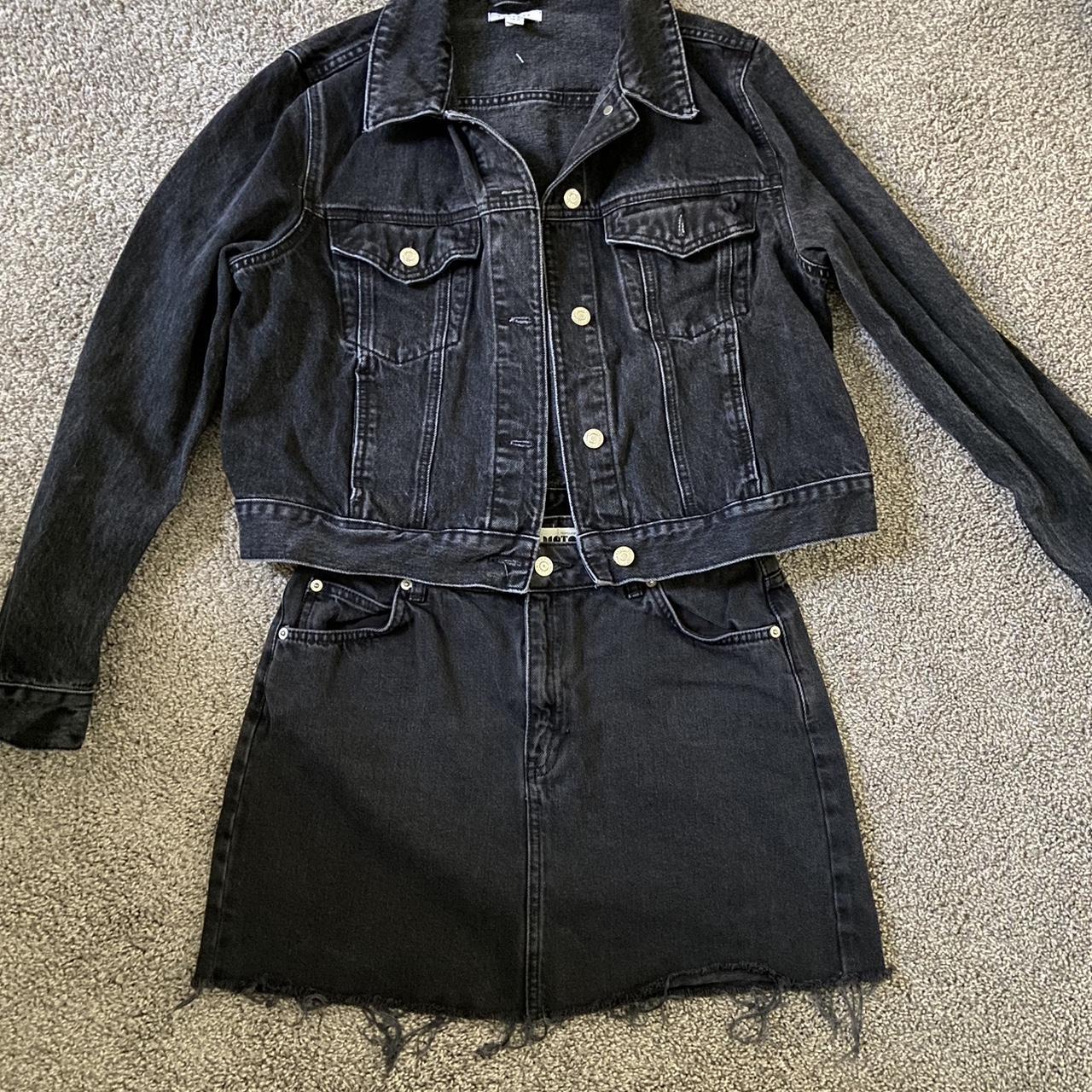 Black Denim Jacket Sits perfectly at the... Depop