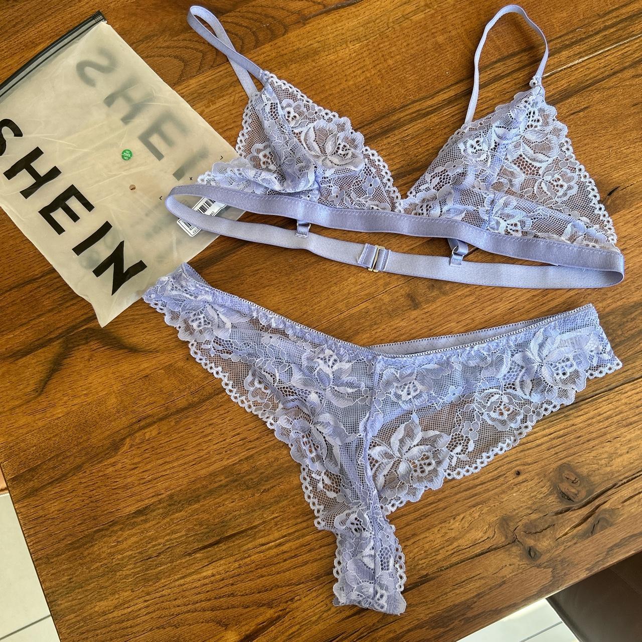 Ladies Shein Bra Set Size XL Lilac Brand New... - Depop