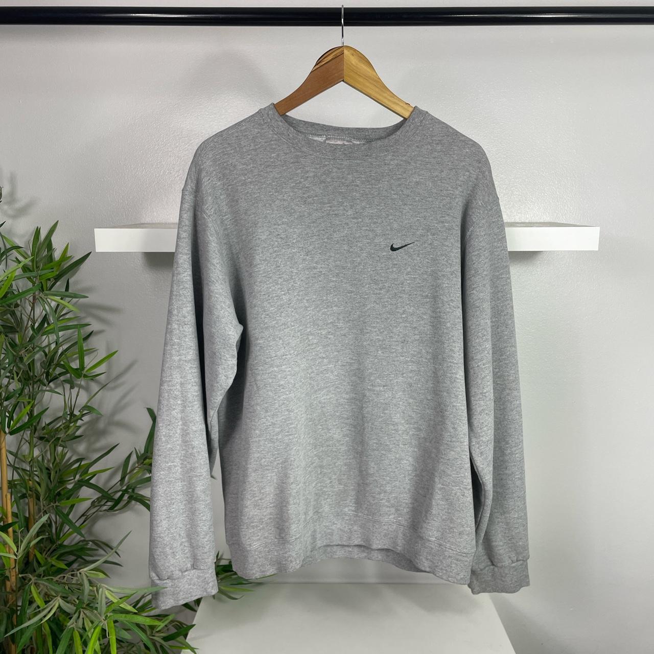 Vintage Nike Grey Swoosh Sweatshirt Medium Really Depop   P0 