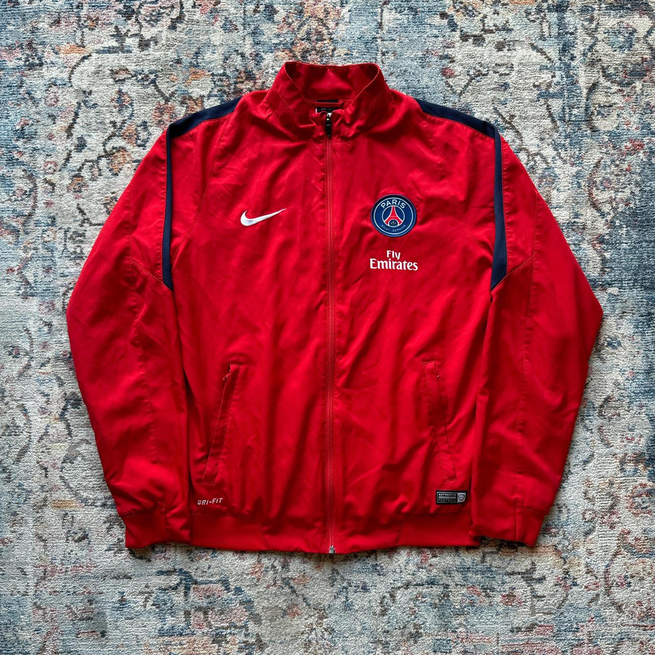 PSG Nike red football jacket Medium Paris Saint. Depop