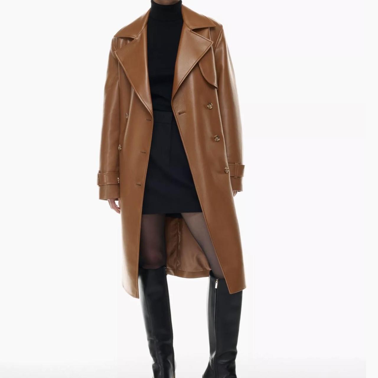 Aritzia Babaton Tabloid Vegan Leather Trench Size | Depop