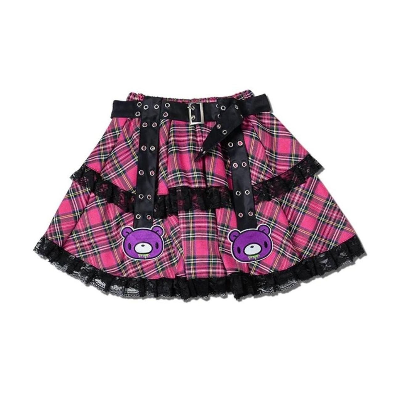 ACDC RAG Gloomy Bear Vivid Belt Skirt in Pink... - Depop