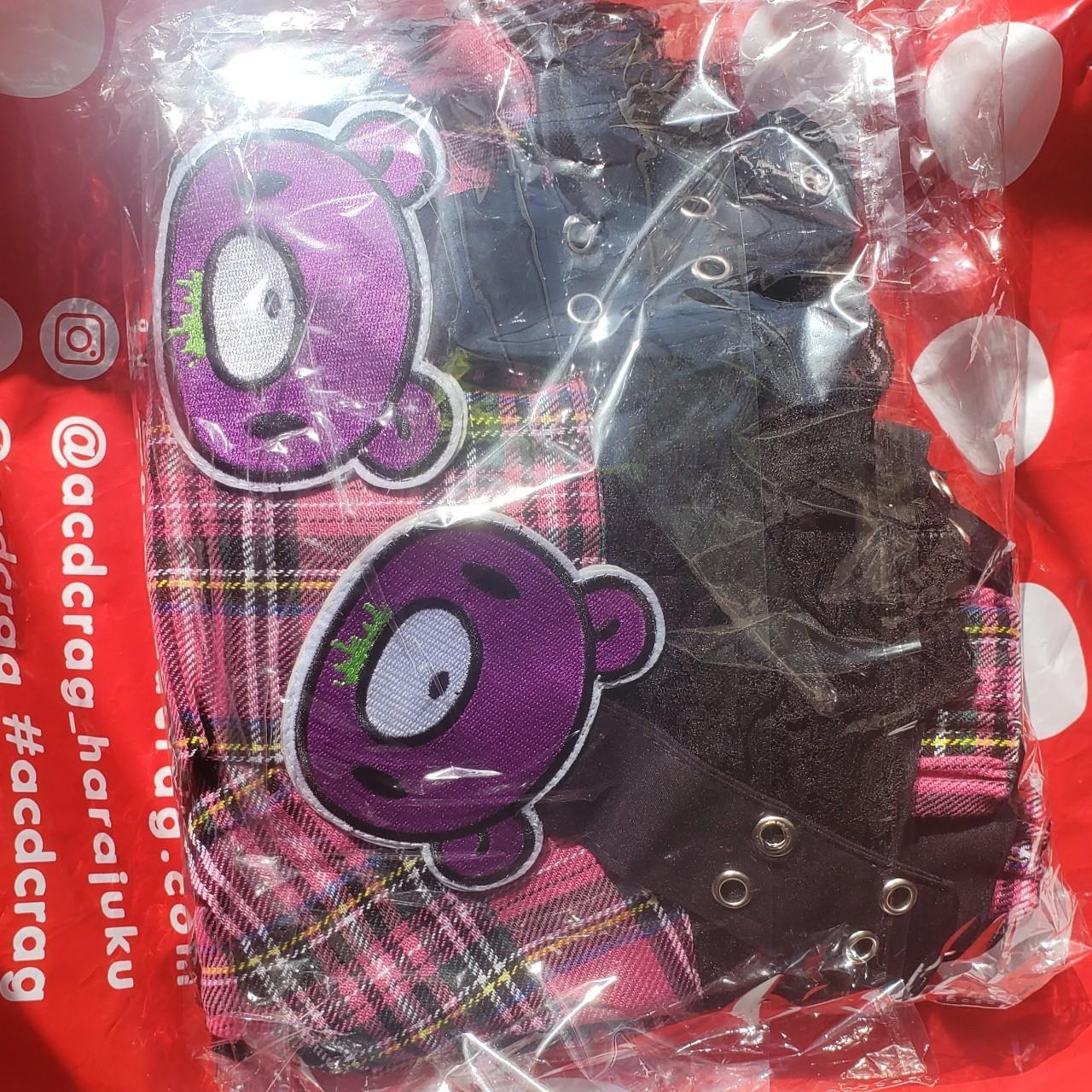 ACDC RAG Gloomy Bear Vivid Belt Skirt in Pink... - Depop