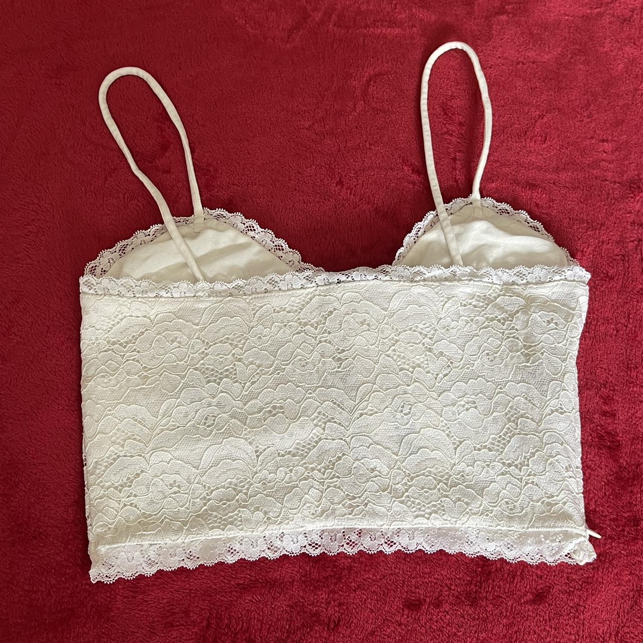 White/Cream Lace Crop Top Size XS I ship... Depop