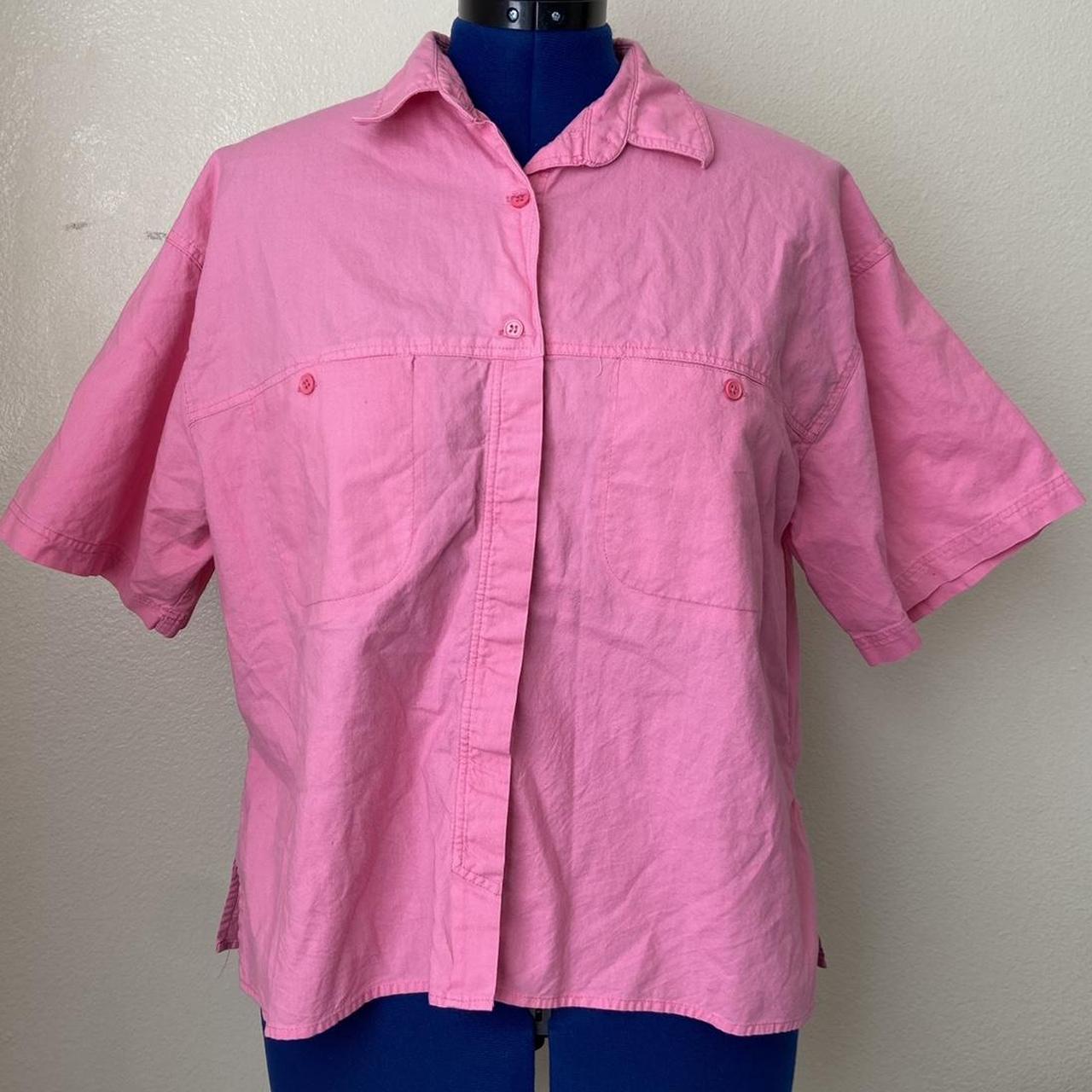 VINTAGE ASHLEIGH MORGAN BUTTON UP PINK SHIRT // SIZE - Depop