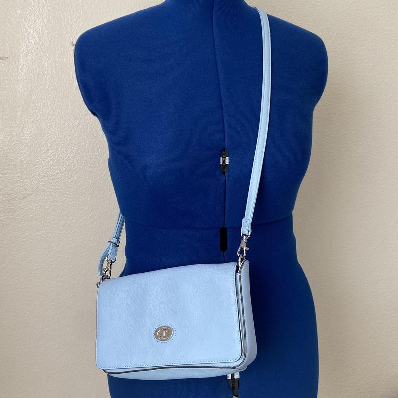 Light blue outlet coach purse crossbody