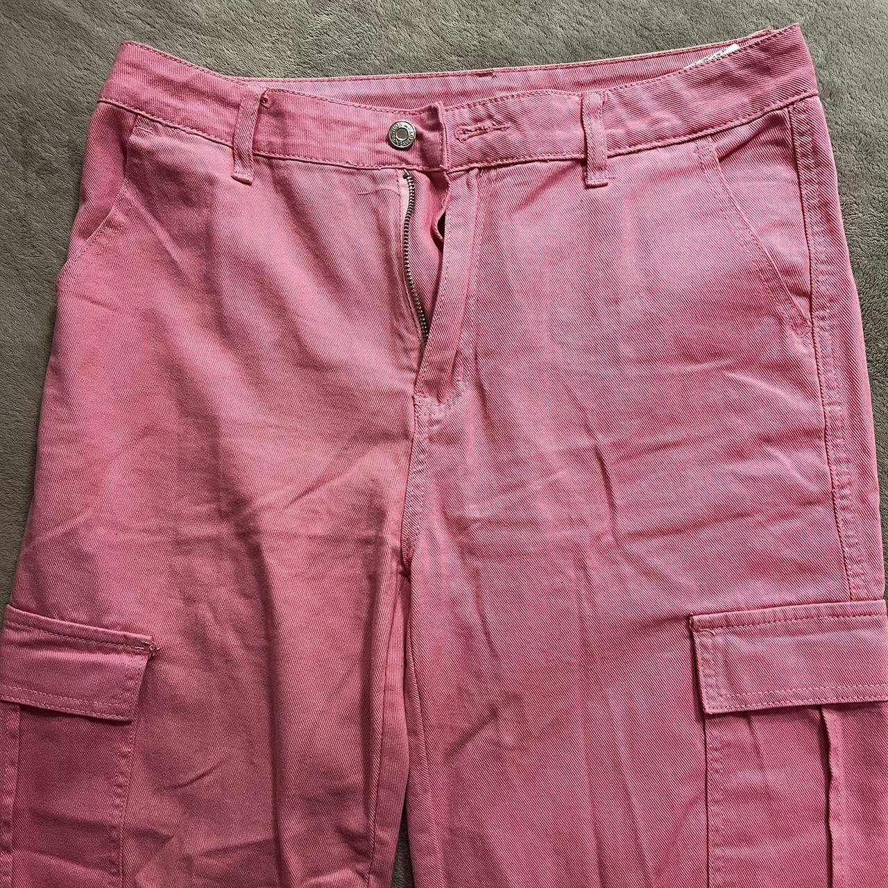 High waisted pink hot sale cargo pants