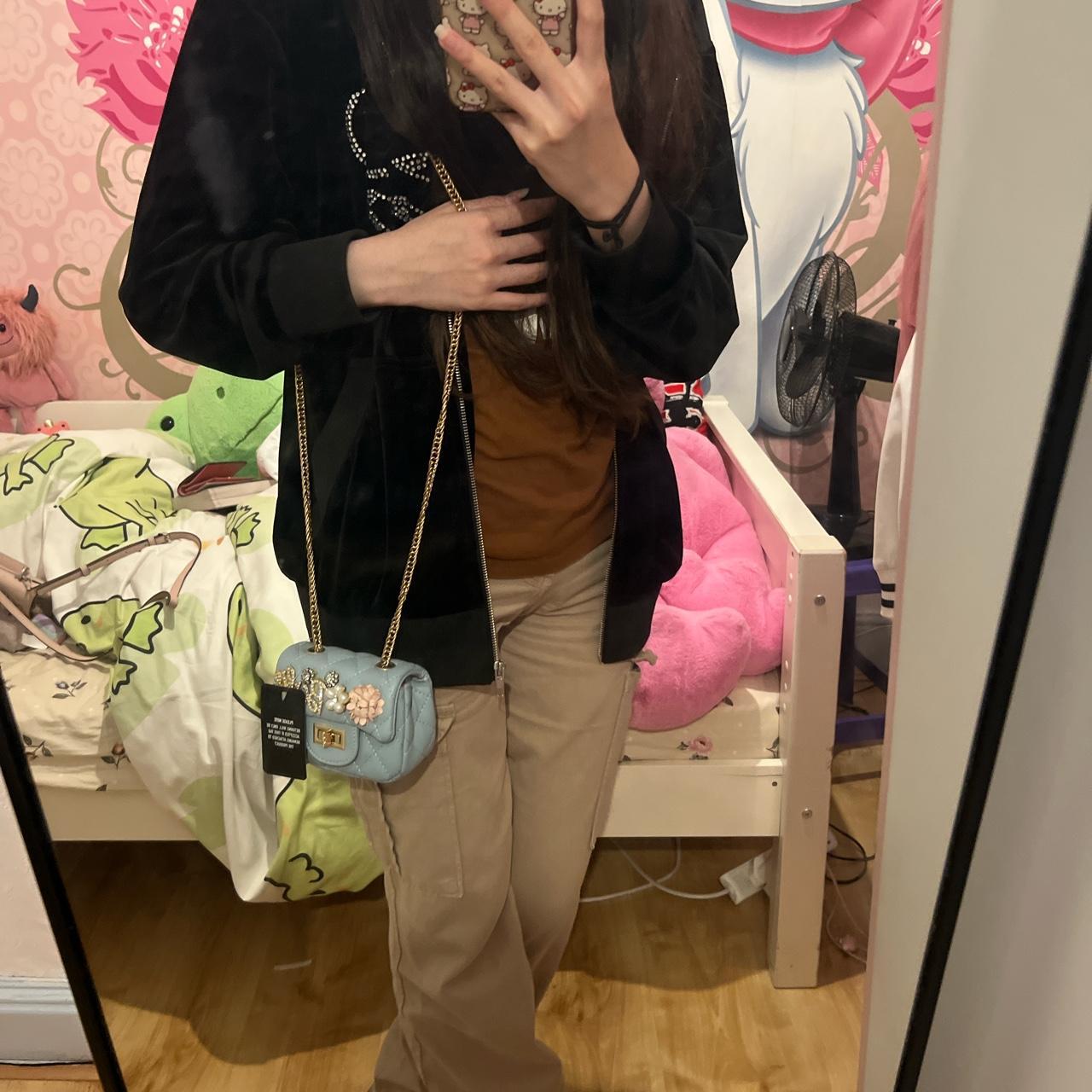 EGO barbie logo flower rhinestone pearl detail... Depop