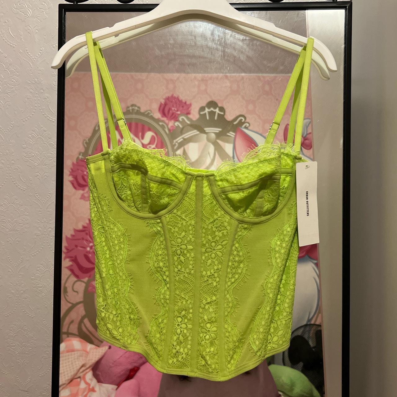 Urban outfitters lana lace corset green
