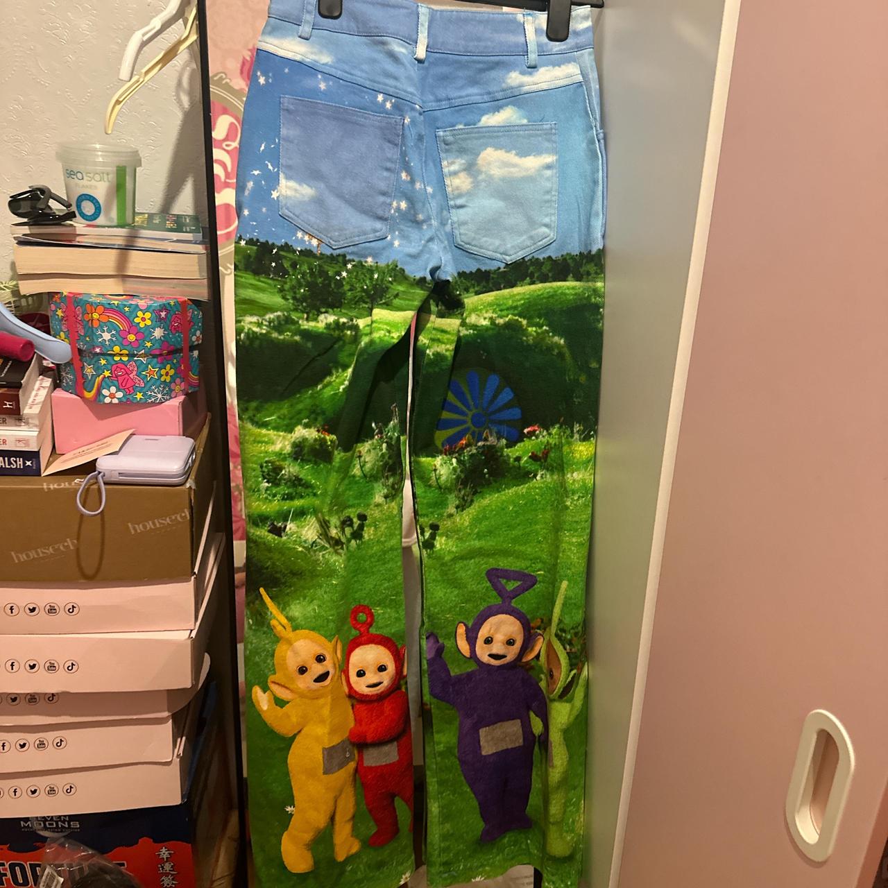 Dollskill Teletubbies Smile On Wide Leg Pants - Depop