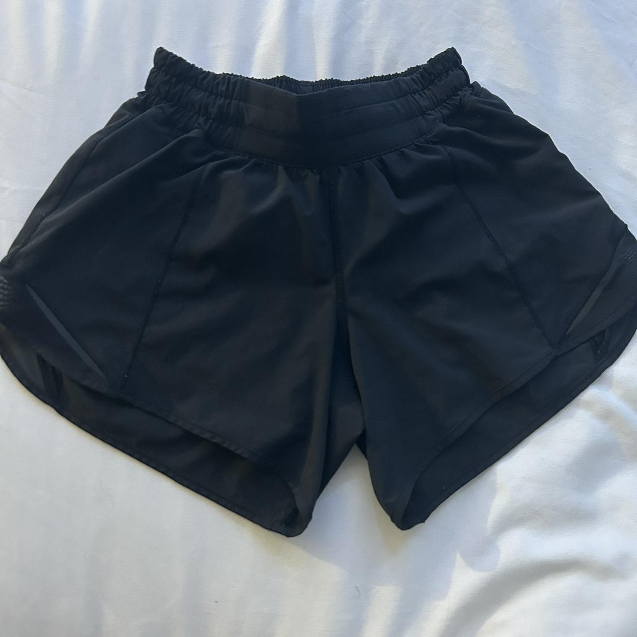 black lululemon hotty hot shorts size 2 4” inseam... - Depop