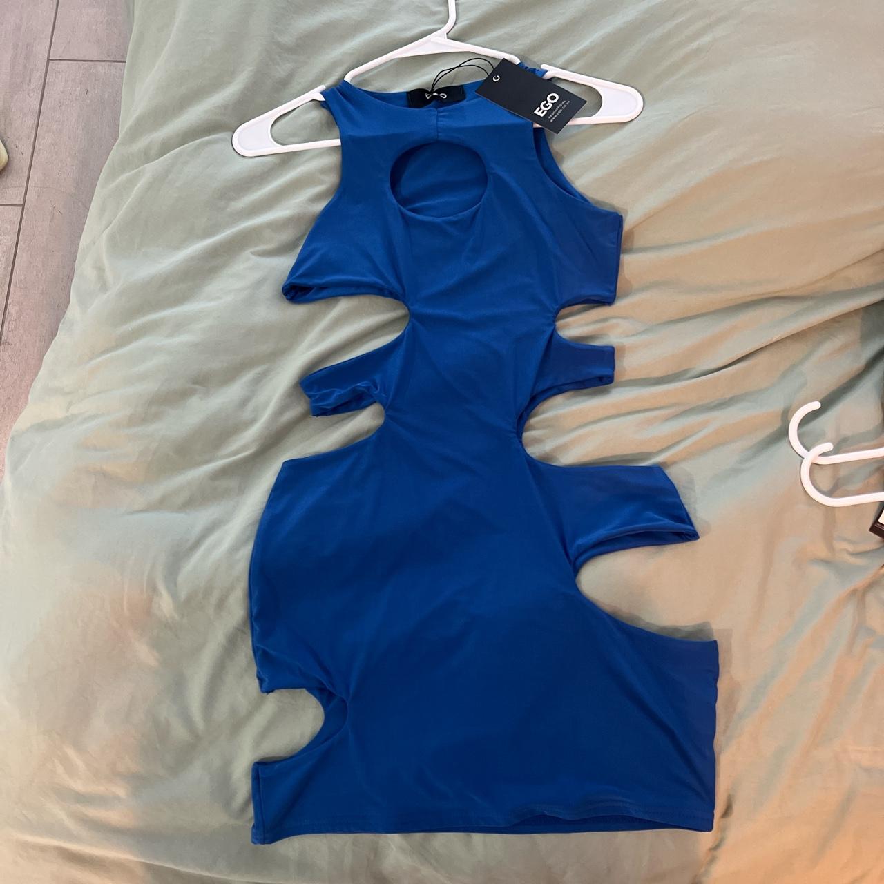 blue ego cut out dress ego cutoutdress Depop