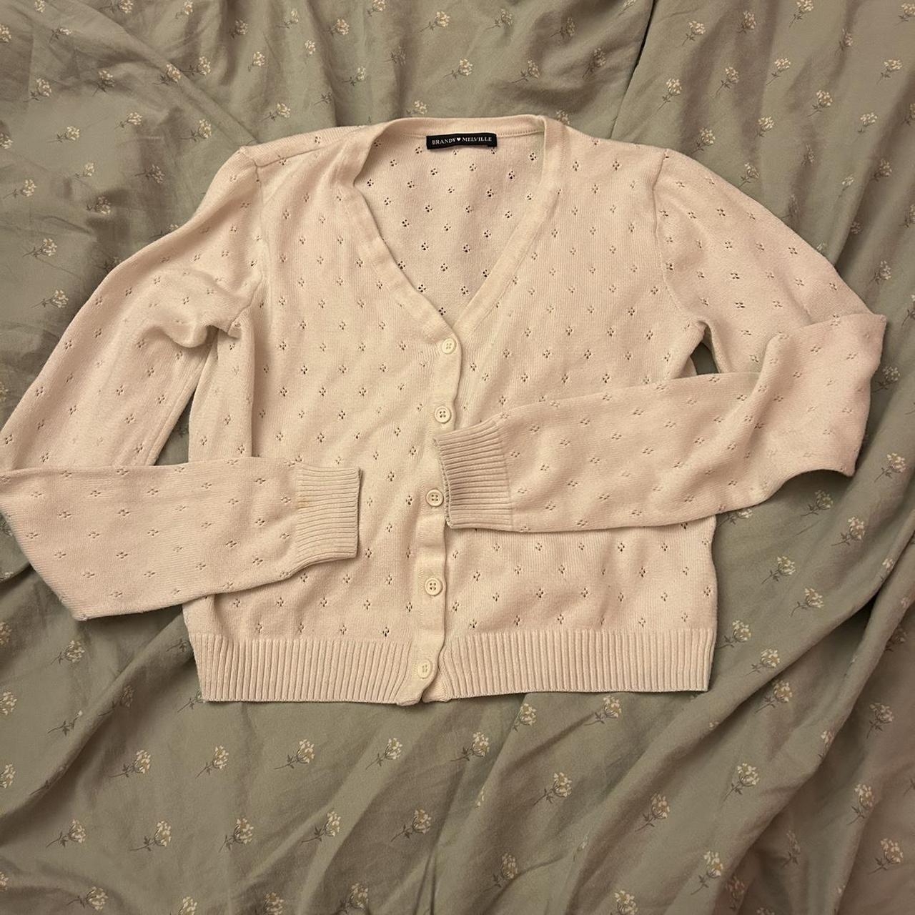 brandy Melville pointelle cardigan. has small... Depop