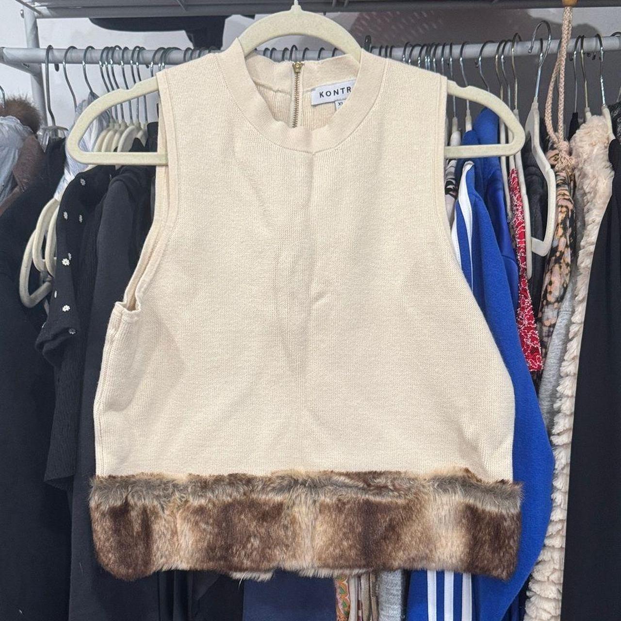 Source Unknown Women's Sweater - Cream/Brown - XL… - image 1
