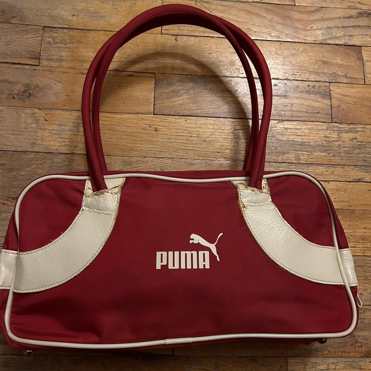 vintage puma purse very worn, damaged (cracking... Depop