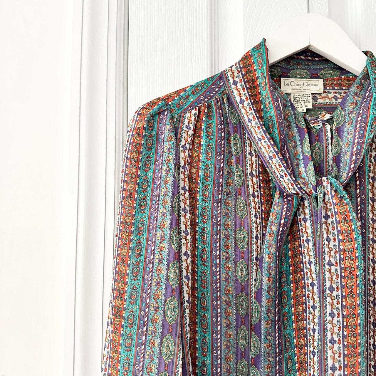 Source Unknown Women's Blouse - Blue/Multi - 10 –… - image 2