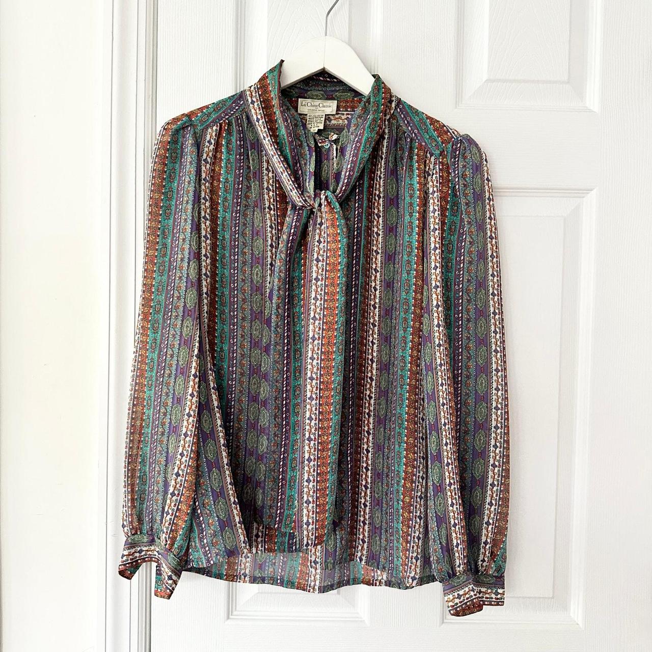 Source Unknown Women's Blouse - Blue/Multi - 10 –… - image 1