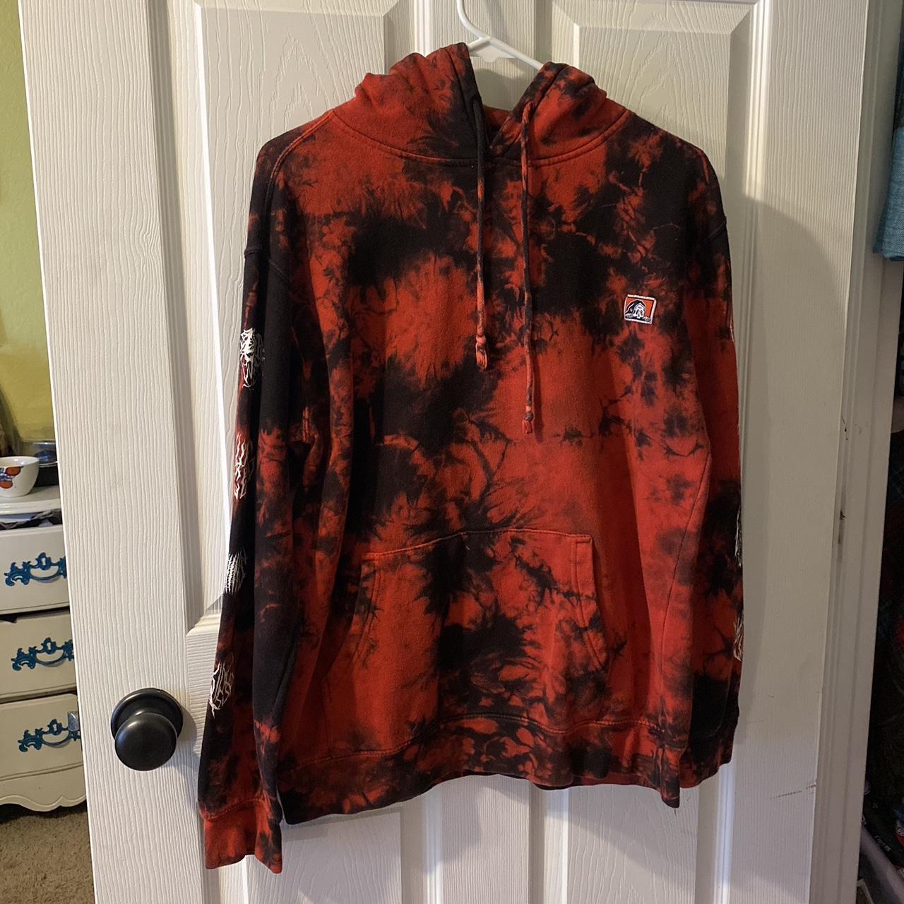 Lurking class red discount tie dye hoodie