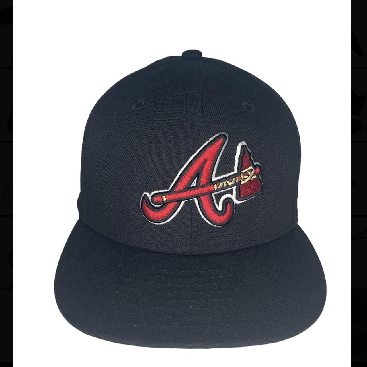 New Era Atlanta Braves Fitted Hat Size 7 3/8 or 58.7cm - Depop