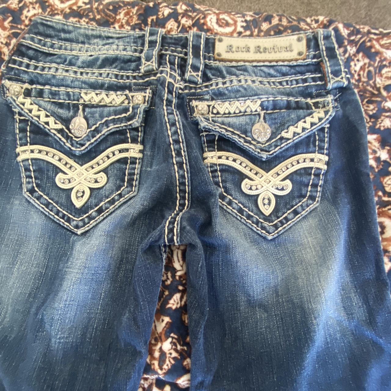 Rock Revival low rise flared jeans 🌸. Great... - Depop