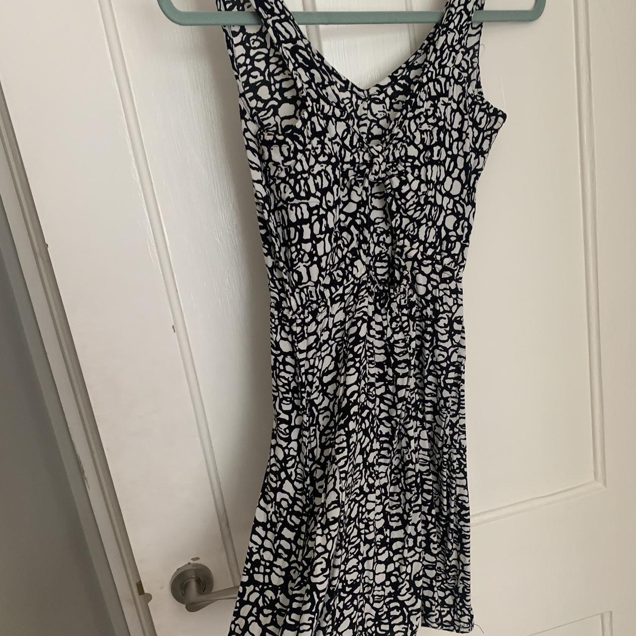 Black and white printed Sumer dress Has cut out... - Depop