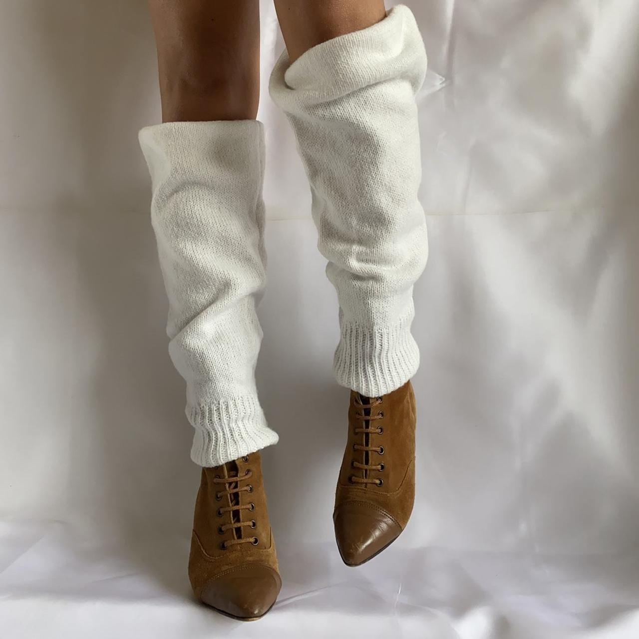 Baggy white leg warmers. Size M. Check out my page... Depop