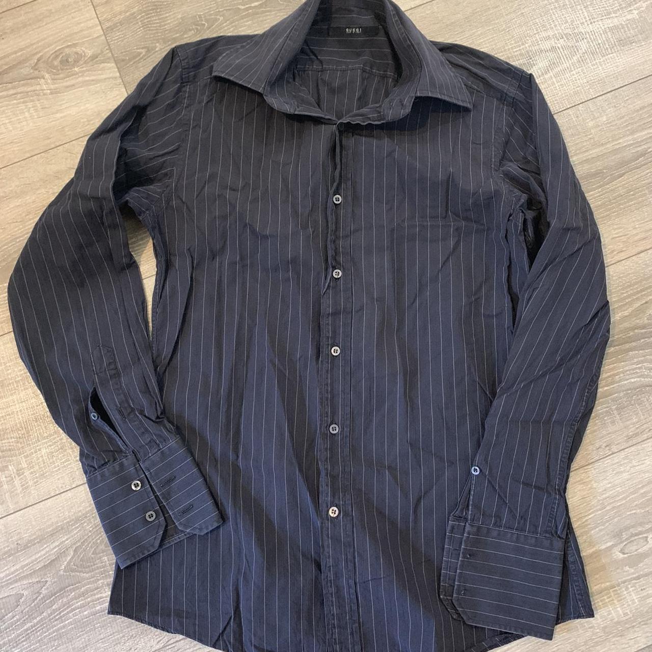 Gucci Vintage Shirt Purple/Navy Size 15... - Depop