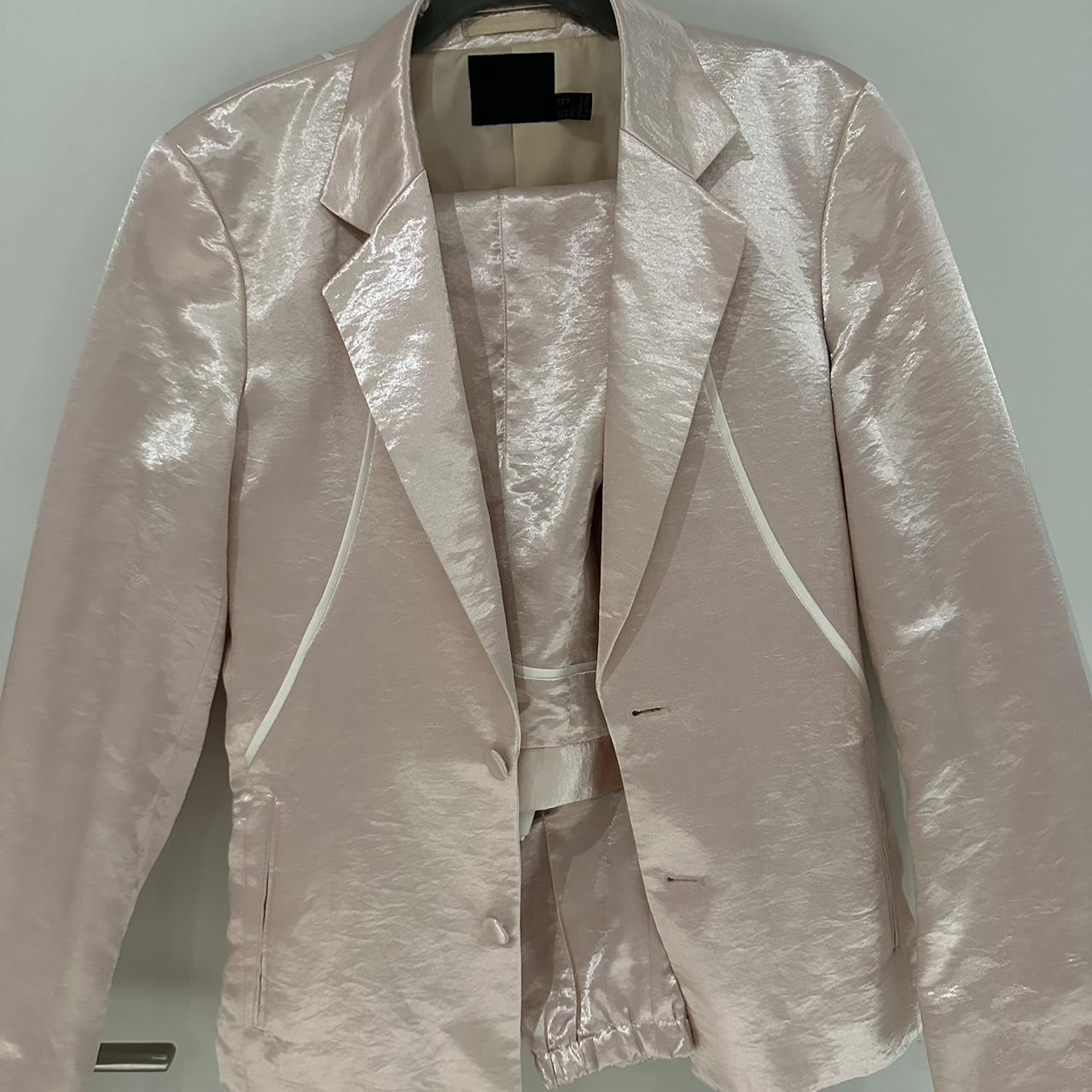 Pink suit shiny Slim fit Jacket 34 Trousers 28 waist - Depop