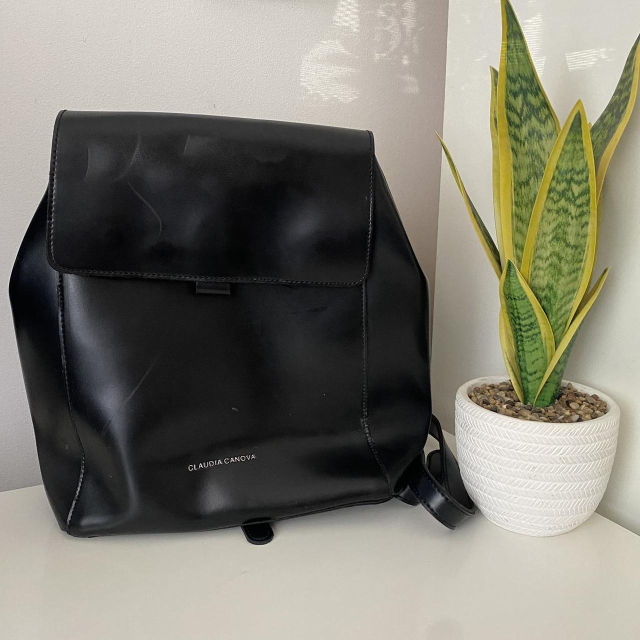 black claudia canova leather backpack •worn Depop