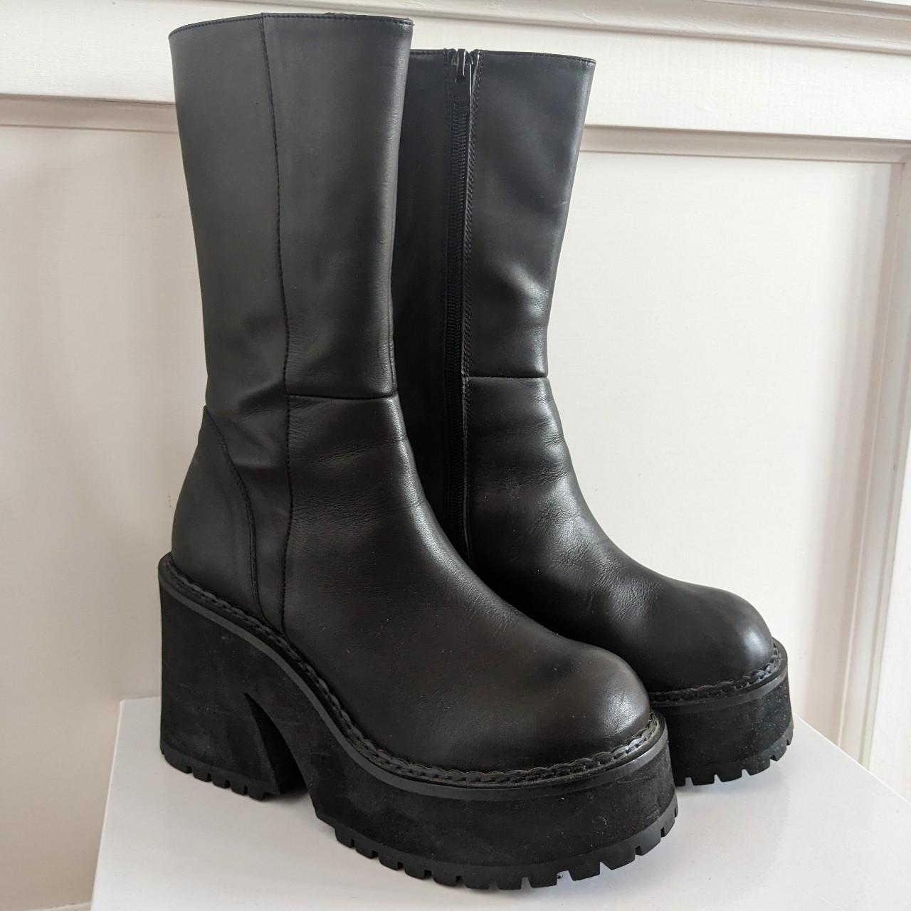 UNIF Women's Black Boots | Depop