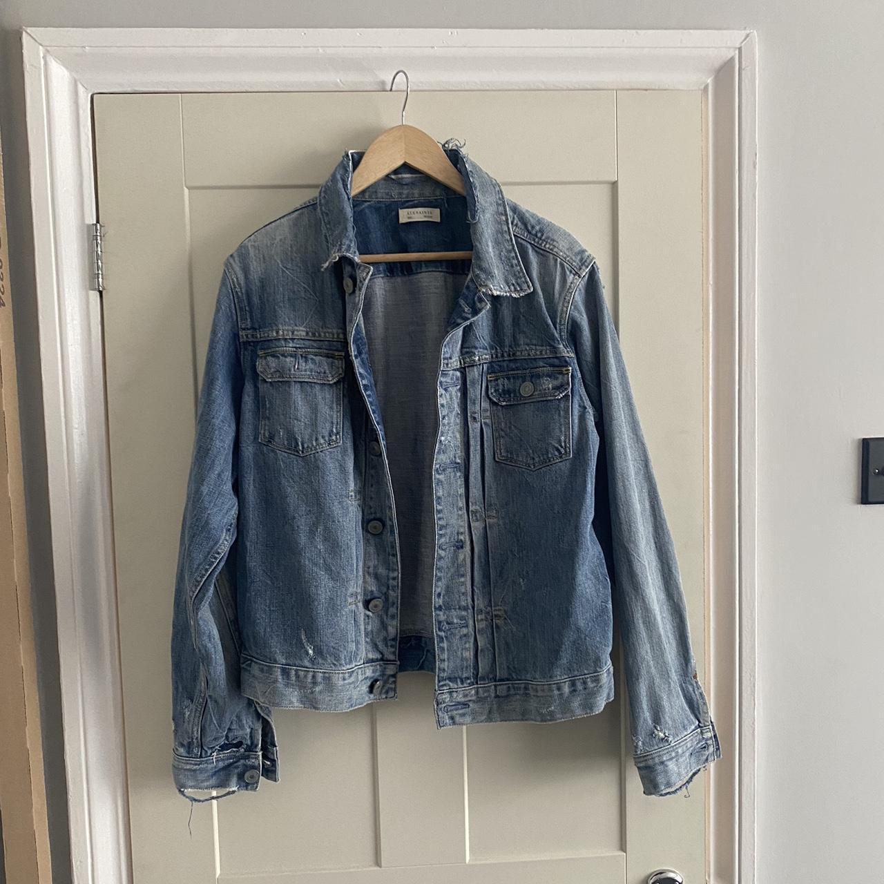 Allsaints distressed denim jacket - Depop