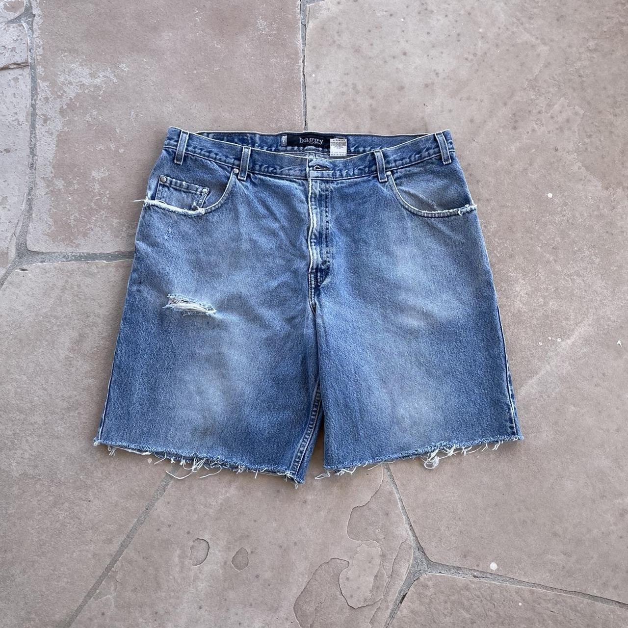 Vintage Levi silver tabs Jean Shorts. Cut Jorts... - Depop