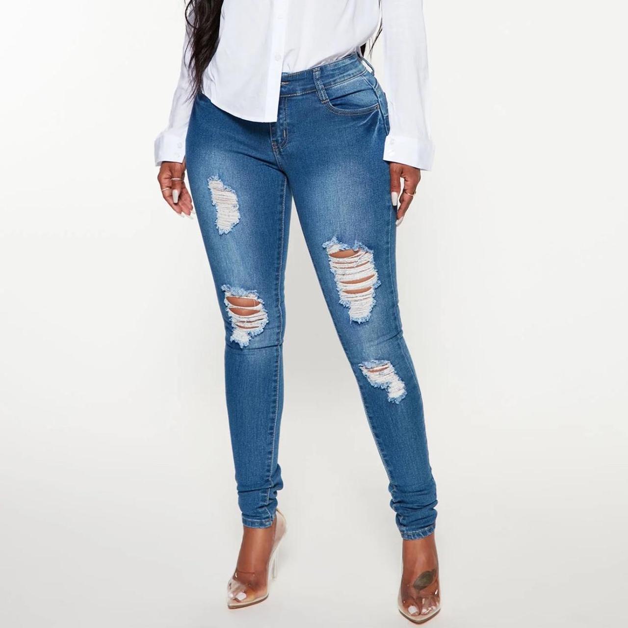 Fashion Nova Too Much Booty Jeans Medium (size 5) - Depop