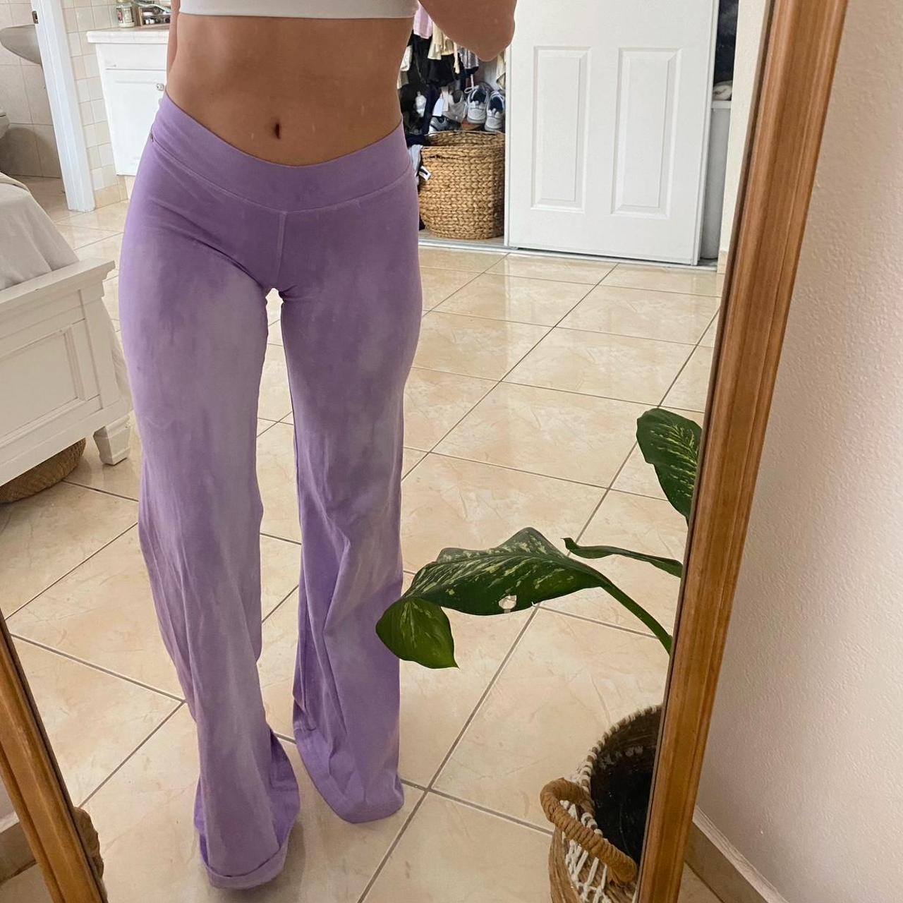 Women's White and Purple Trousers | Depop