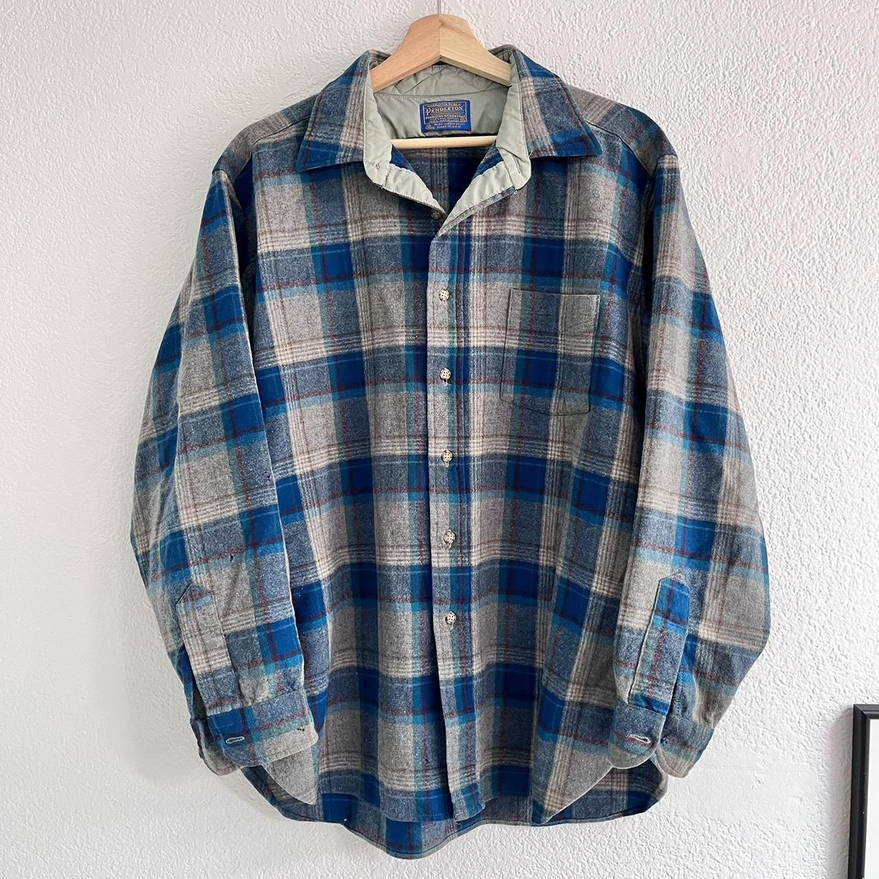 Pendleton Men's Blue and Navy Shirt | Depop