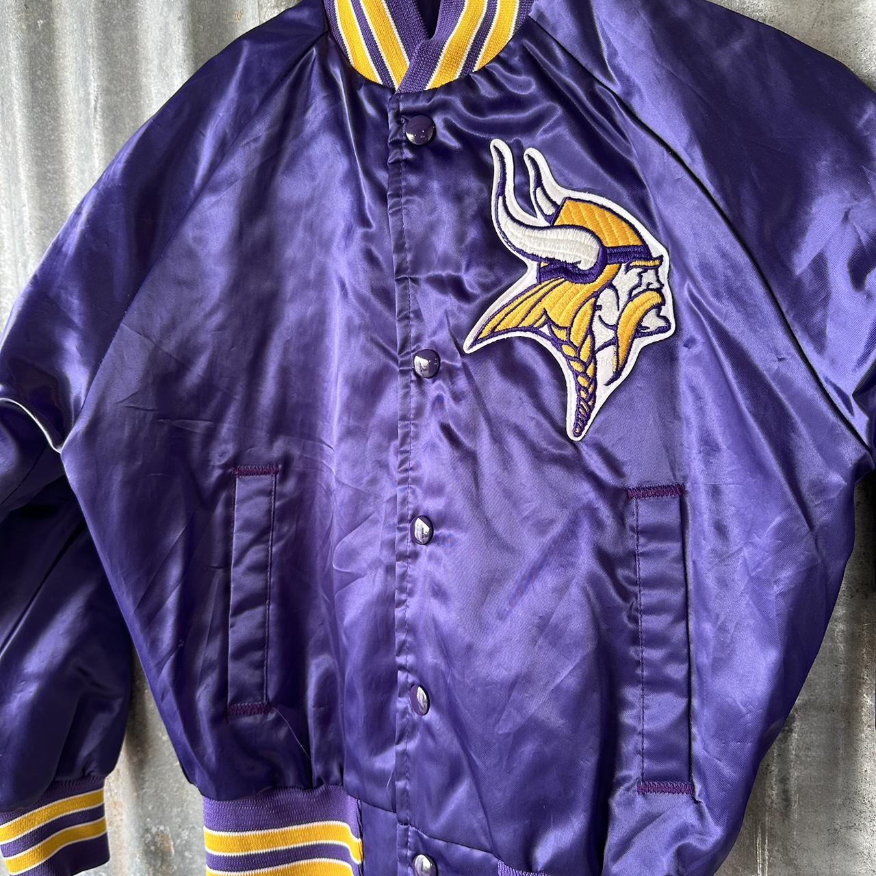 Vintage Minnesota Vikings Chalk line Satin jacket Large For Sale