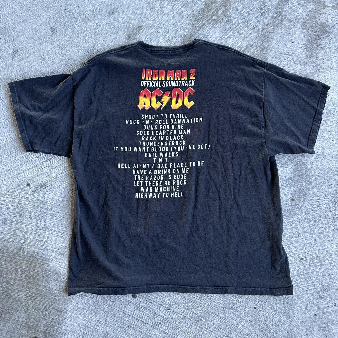 Vintage Y2K iron man 2 marvel ac dc rock music... - Depop