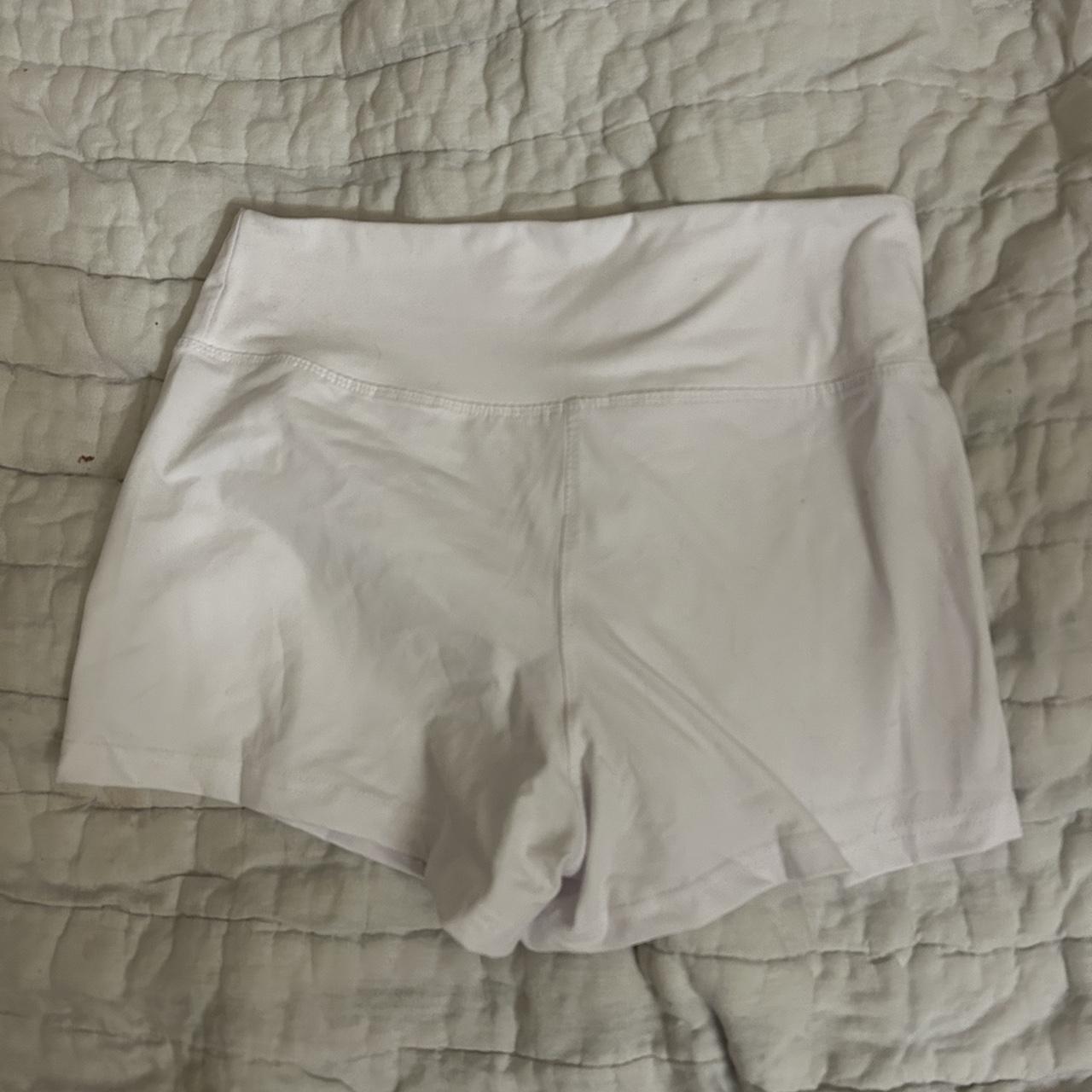 white spandex shorts womens