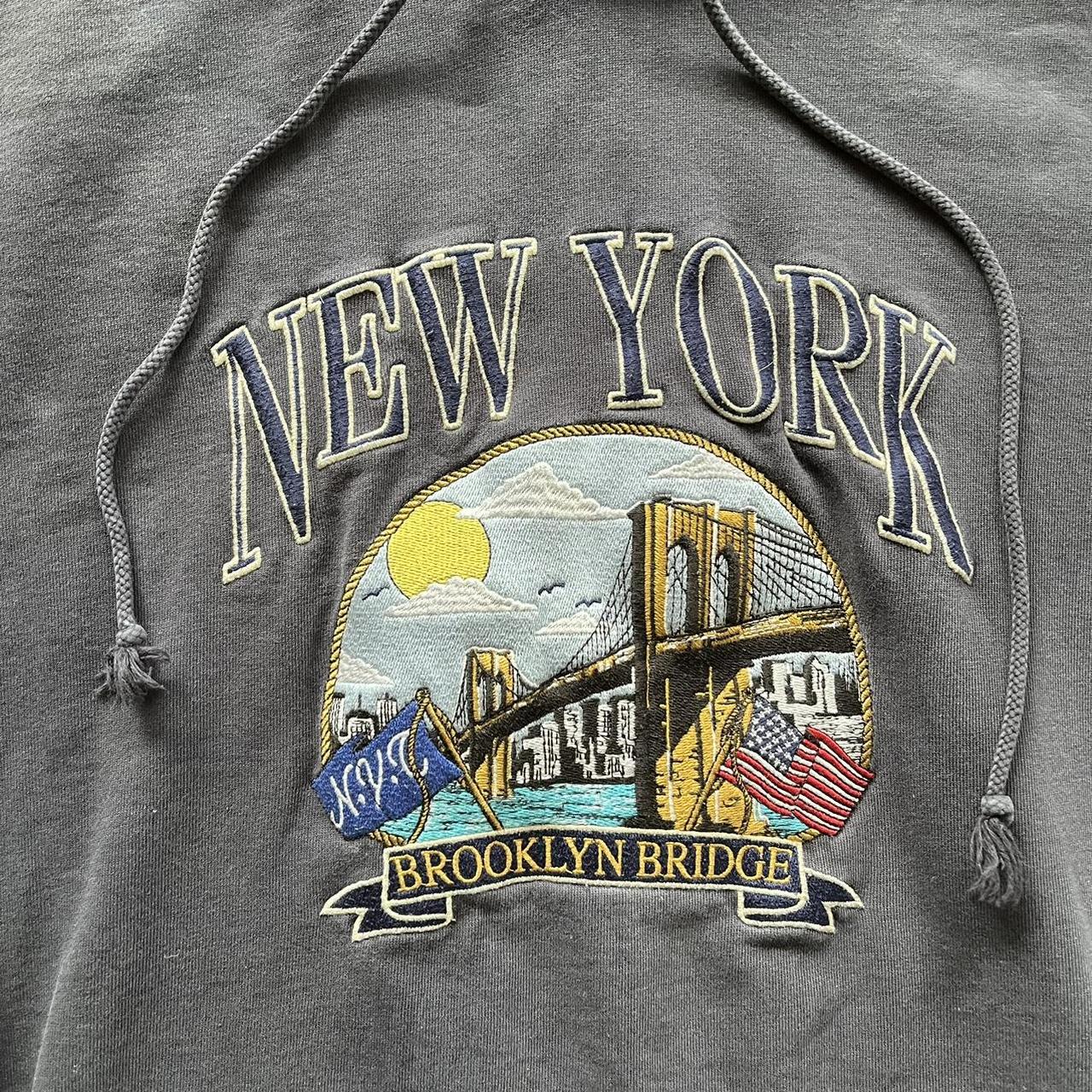 New York Hoodie Red Brooklyn Vintage Sweatshirt 90s Hip -  Denmark