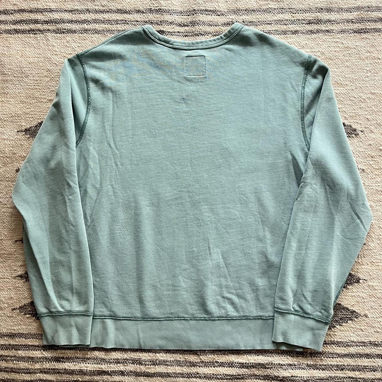 Vintage Washed Green Crewneck J.Crew Garment Dyed... - Depop