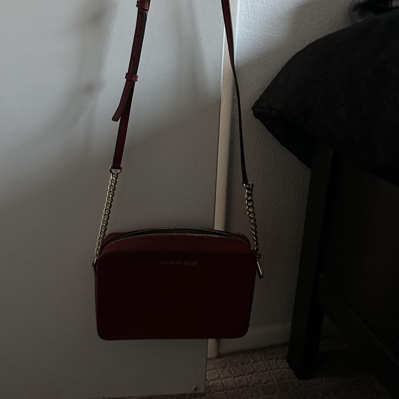 Small Red Michale Kors Cross Body Bag with a - Depop