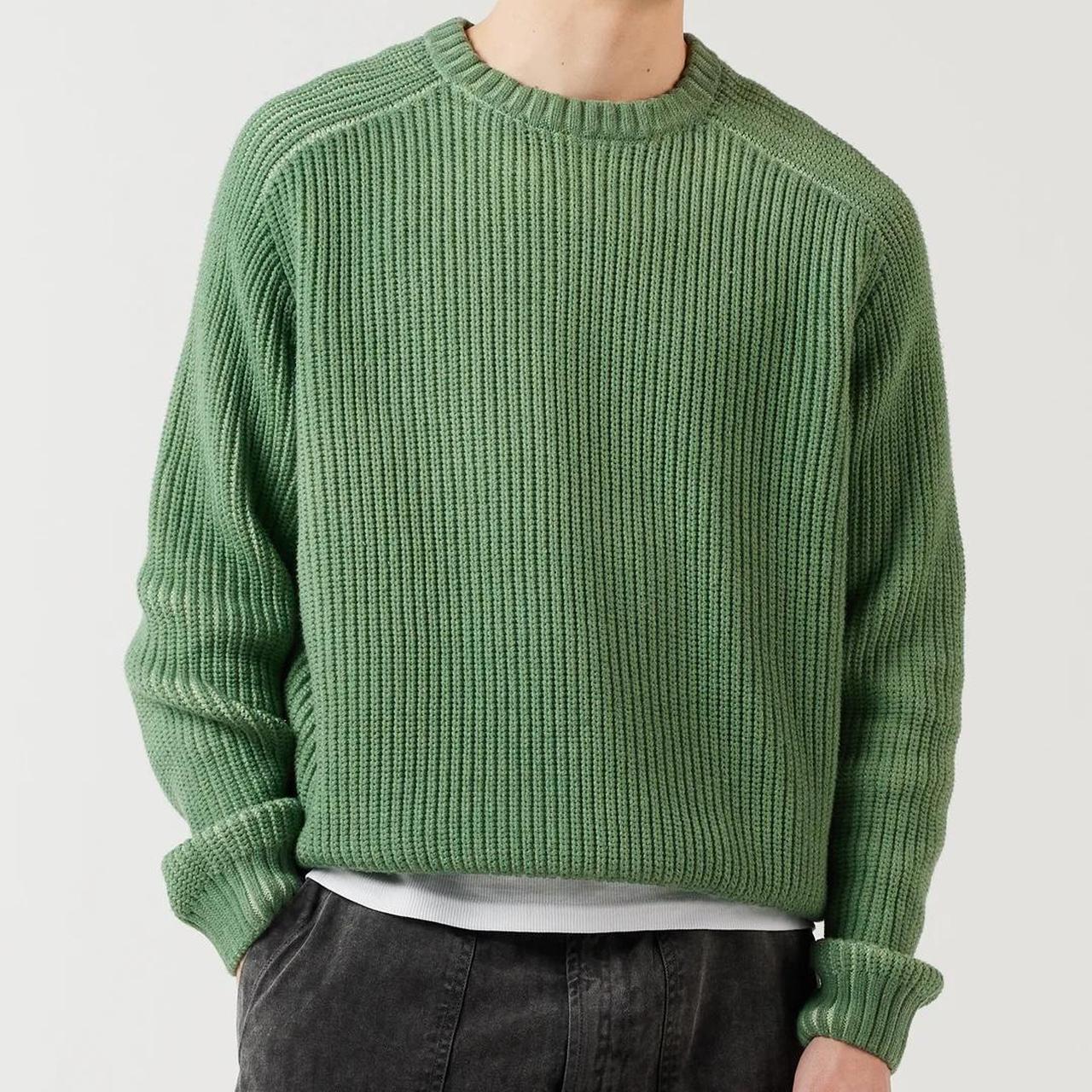 Ronning Fishermen Knit Olive Green jumper sweatshirt... - Depop