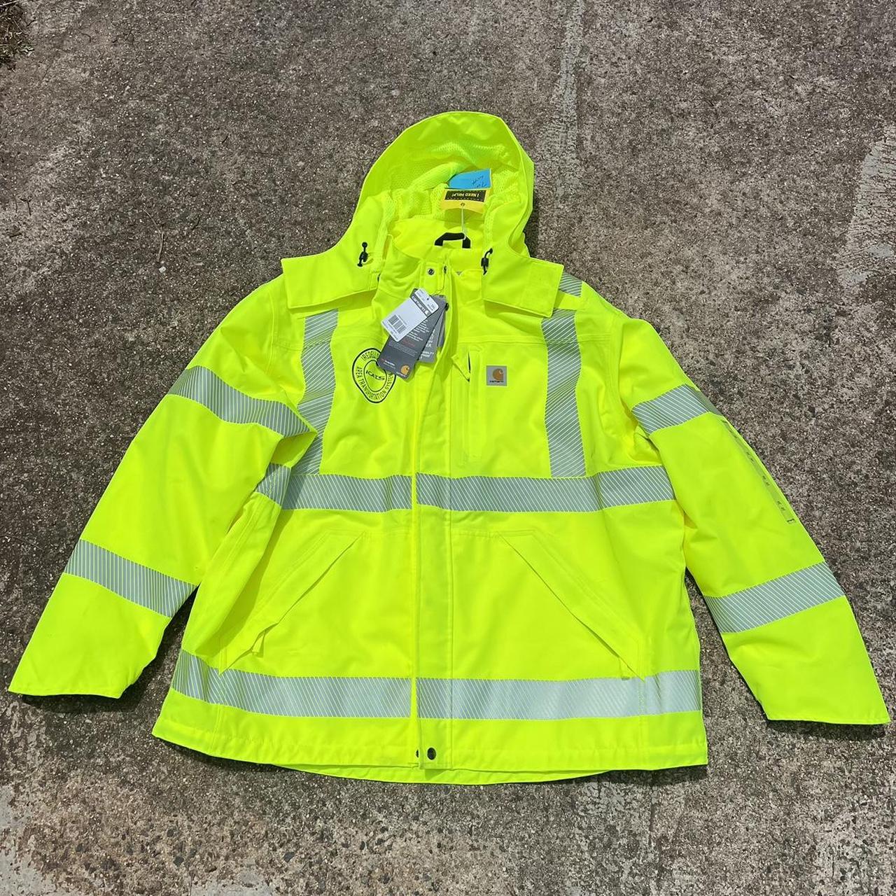 carhartt neon yellow safety hi res windbreaker. Depop