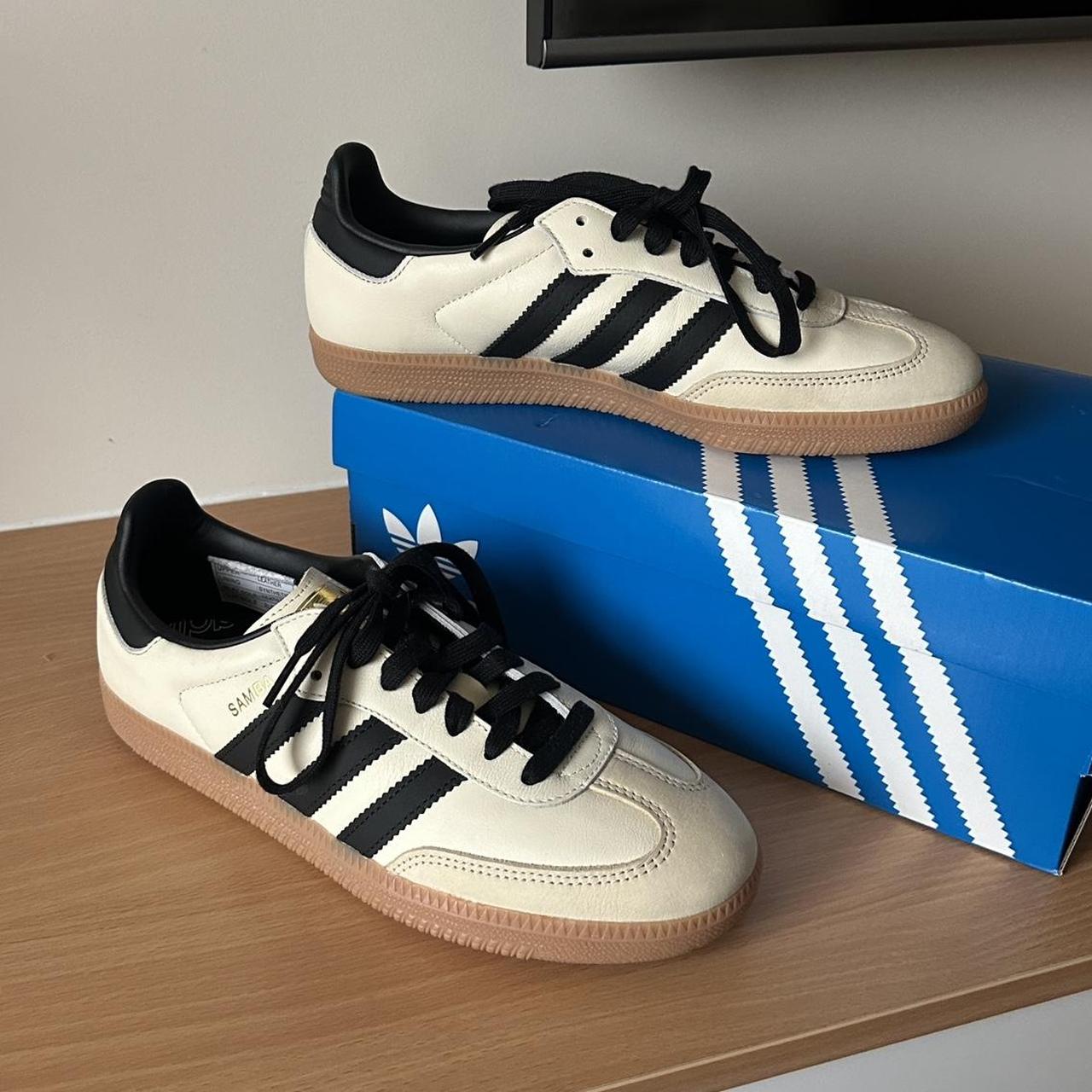 Adidas samba OG Cream white / core black / sand... - Depop