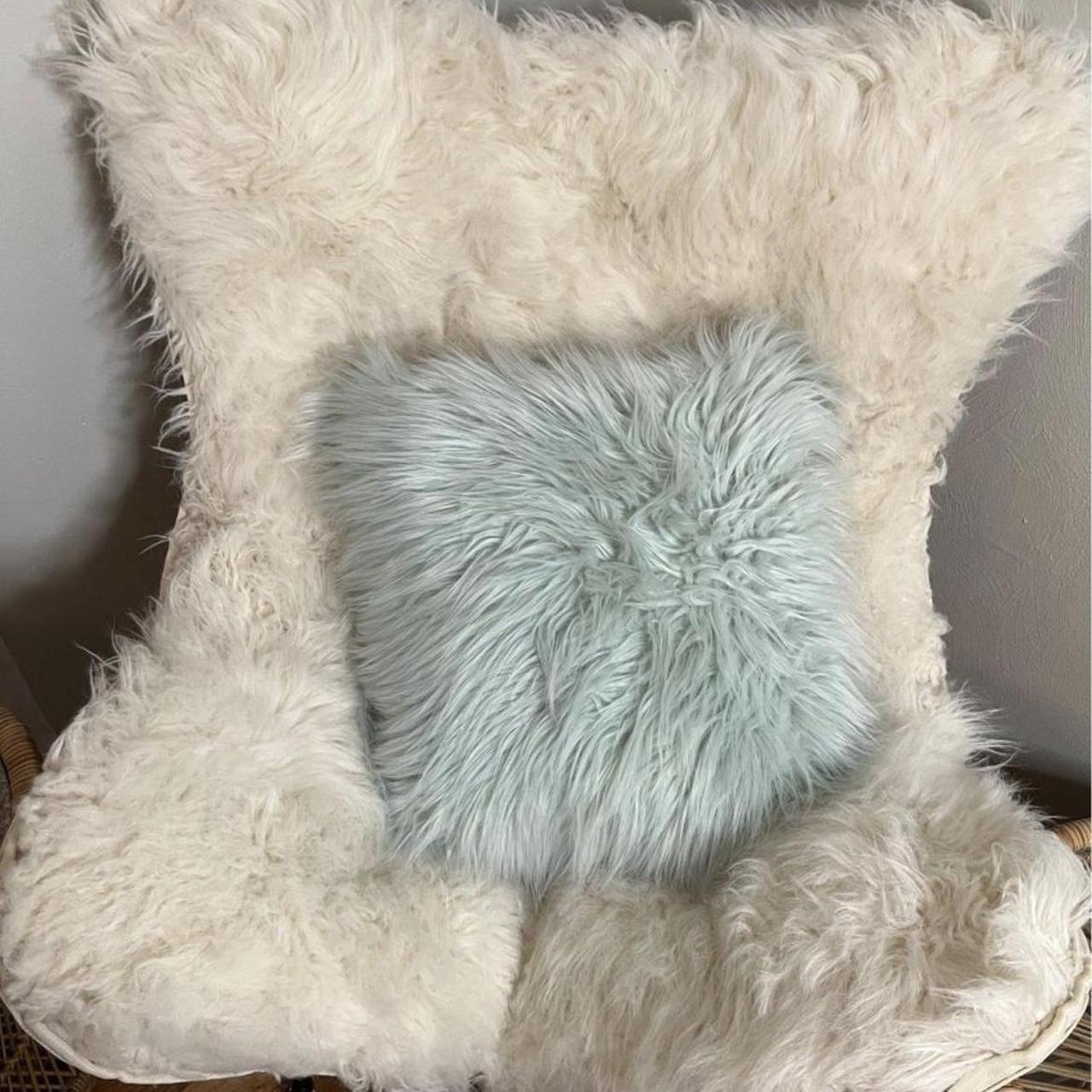 Light blue fluffy online pillow